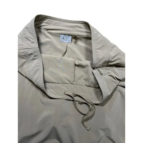 ATHLETA Lightweight Tan Beige Fit & Flare Mini Skirt Size 14 Built in Shorts - Picture 4 of 7